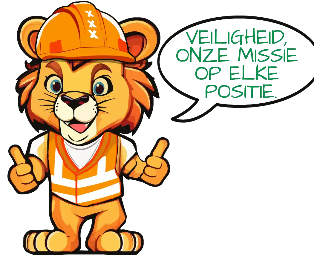 Aslan safety mascot - Veiligheid, onze missie op elke positie